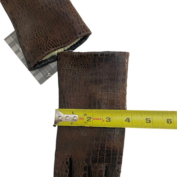 GII NWT brown black reptile print cold weather driving dress contemporary gloves - Picture 10 of 12